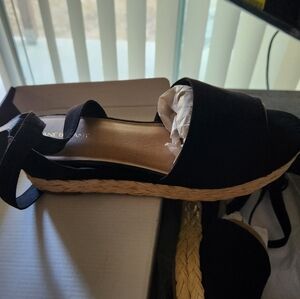 Black Stallion Ankle Wrap Sandals 12w